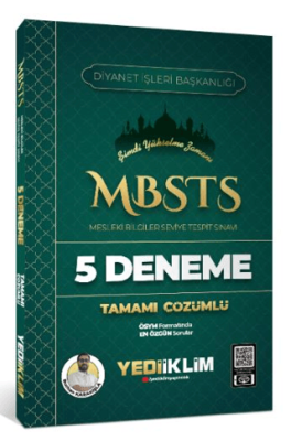 Yediiklim Yayınları 2025 MBSTS Mesleki Bilgiler Seviye Tespit Sınavı Tamamı Çözümlü 5 Deneme - 1