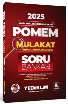 Yediiklim Yayınları 2025 POMEM Mülakat Sınavlarına Hazırlık Tamamı Özet Anlatımlı Soru Bankası - 1