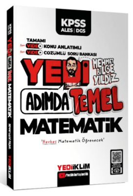 Yediiklim Yayınları KPSS-ALES-DGS Yedi Adımda Temel Matematik Video Konu Anlatımlı Video Çözümlü Soru Bankası - 1