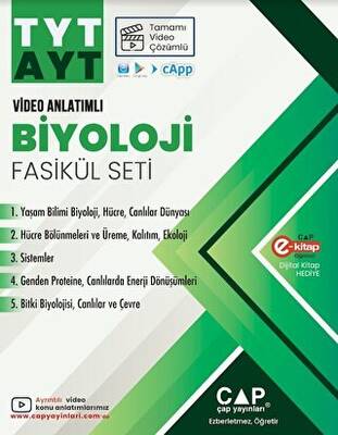 Çap Yayınları TYT AYT Biyoloji Video Anlatımlı Fasikül Seti - 1